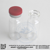FC13-1P 2ml 3ml clear pharmaceutical glass bottle 13mm bottle cap red